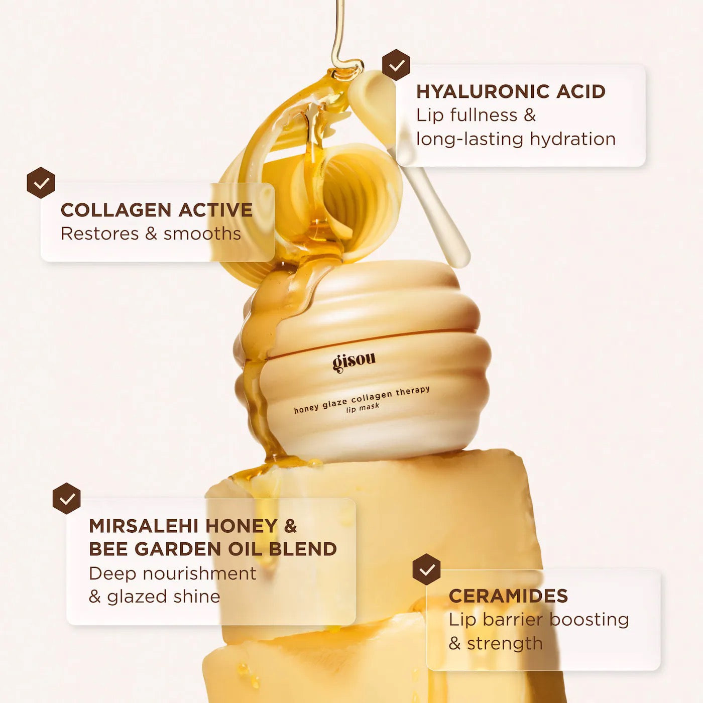 Honey Glaze Collagen Therapy Lip Mask - Gisou