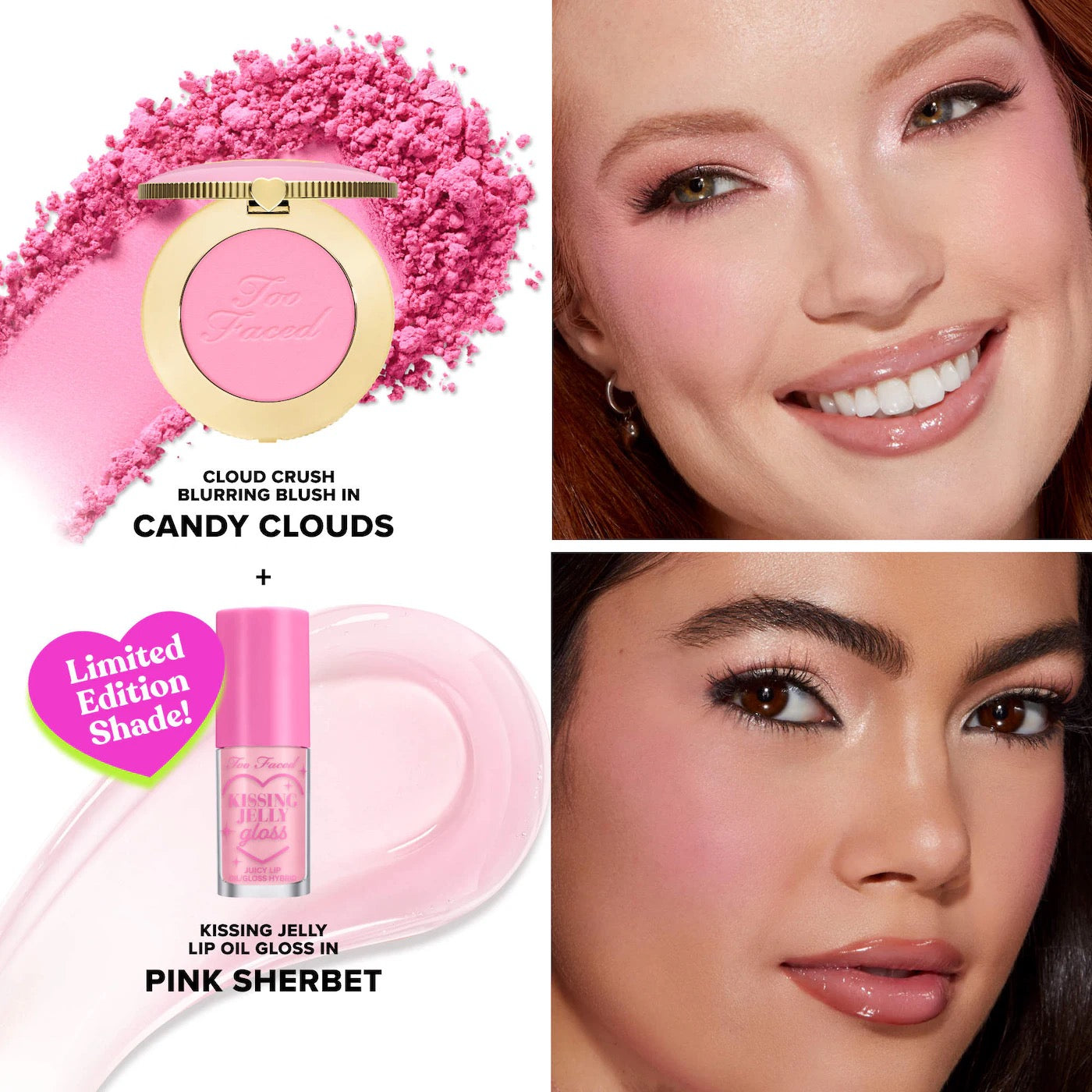 Set Blush & Kissing Jelly Lip Oil Too faced