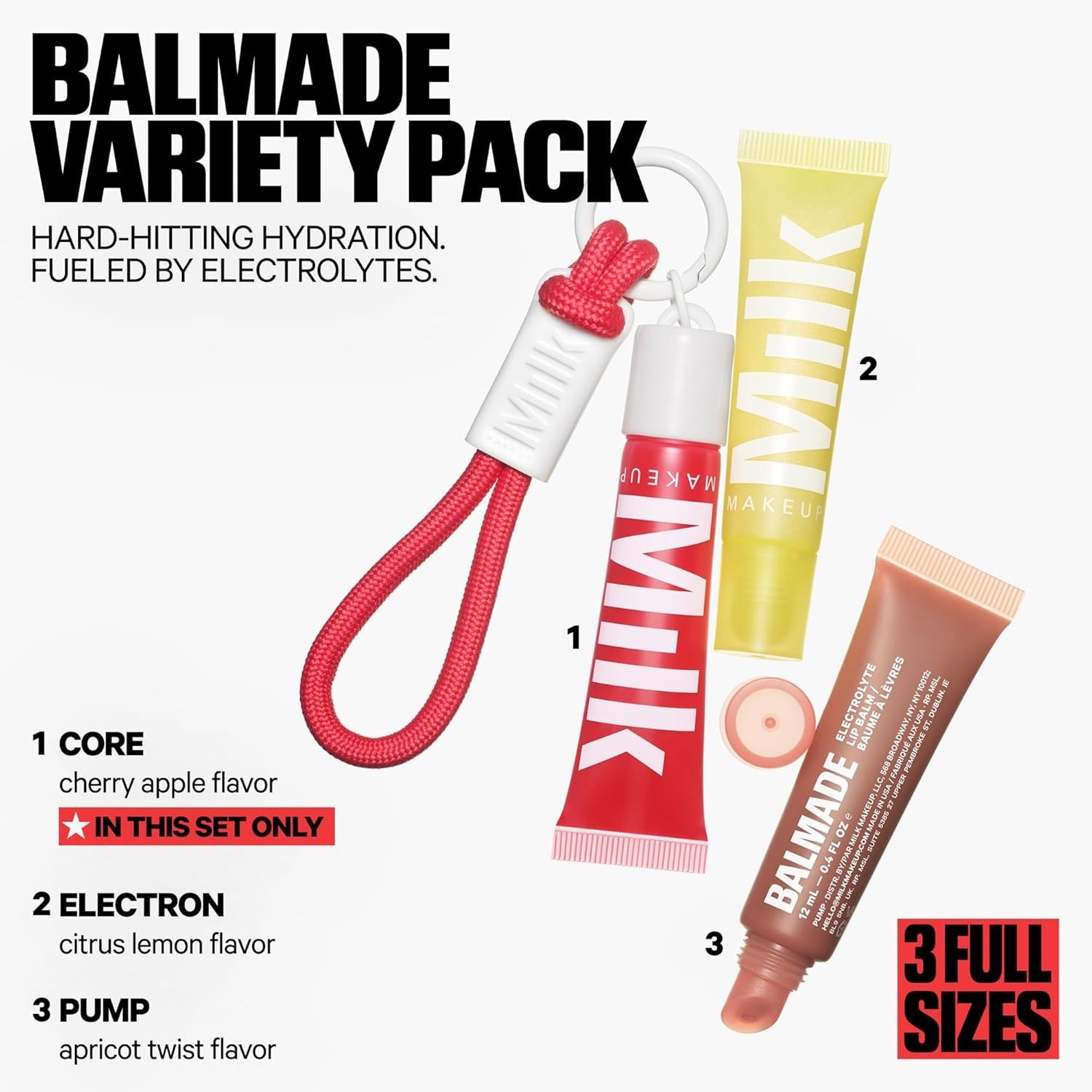 Milk Makeup Balmade - 3 Bálsamos labiales y llavero